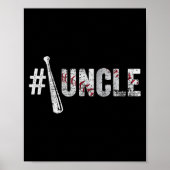 Number One Baseball Uncle Fathers Day Funny Baseba Poster (Voorkant)