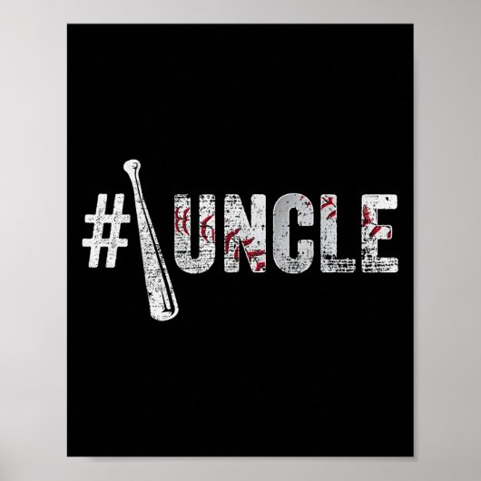 Number One Baseball Uncle Fathers Day Funny Baseba Poster (Voorkant)
