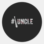 Number One Baseball Uncle Fathers Day Funny Baseba Ronde Sticker (Voorkant)