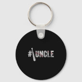 Number One Baseball Uncle Fathers Day Funny Baseba Sleutelhanger (Voorkant)