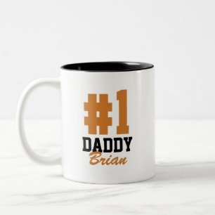 Number One Daddy Gepersonaliseerde naam Vaderdag Tweekleurige Koffiemok