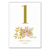 Number One Floral Pink and Gold design Kaart (Voorkant)