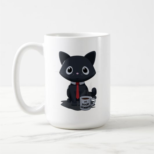Number One Good Jobber Cat Mug Koffiemok (Links)