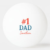 Number One Papa Aangepaste Naam en Foto Pingpongbal (Voorkant)