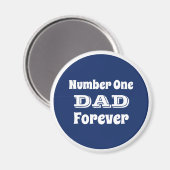 Number One Papa Blauw en Wit Vaderdag Magneet (Voorkant / Achterkant)