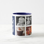 Number One Vader Navyblauw Aangepaste Fotosamenste Mok (Midden)