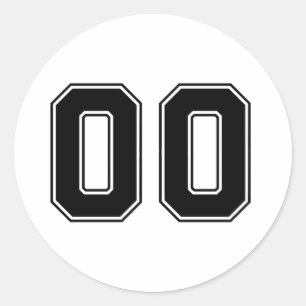 Number Zero 00 Sport Lettertype Sticker