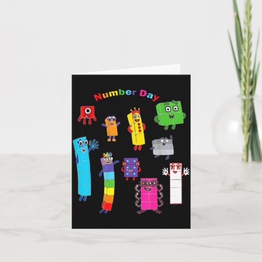 Numberblock-nummerdag grappige gelukkige nummers kaart (Voorkant)