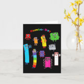 Numberblock-nummerdag grappige gelukkige nummers kaart (Gele Bloem)