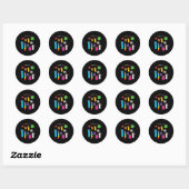 Numberblock-nummerdag grappige gelukkige nummers ronde sticker (Vel)