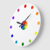 Numberloze RYB-kleurenwielklok-3 Grote Klok (Hoek)