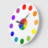 Numberloze RYB-kleurenwielklok-4 Grote Klok (Hoek)