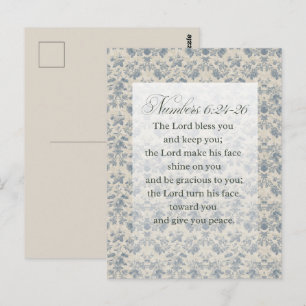 Numbers 6:24-26 Bijbelvers Kunst Briefkaart