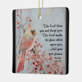Numbers 6 24-26 Lord Bless You Red Bird & Berries Keramisch Ornament (Links)