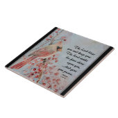 Numbers 6 24-26 Lord Bless You Red Bird & Berries Tegeltje (Zijkant)