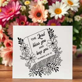 Numbers 6:24 De Heer zegene u Bloem Boek Rubberstempel