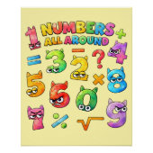 Numbers All Around Maths Poster for Kids UK  (Voorkant)