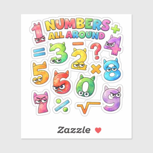 Numbers All Around Maths Sticker for Kids UK (Vel)