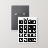 Numbers  button (Voorkant / Achterkant)