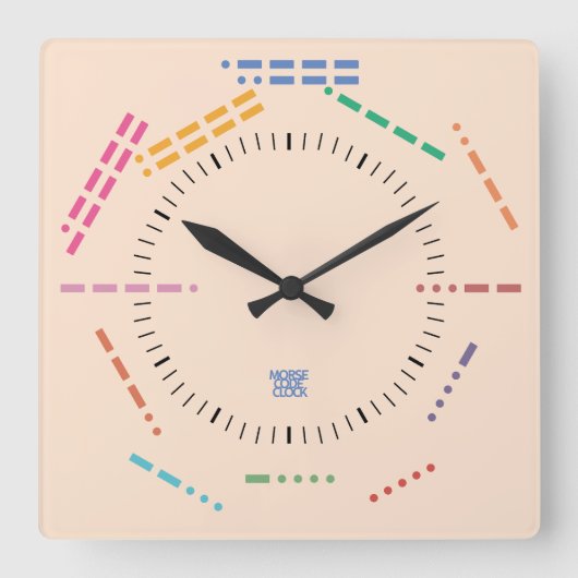 NUMBERS CODE MORSE CLOCK BY MASANSER PIXELAT VIERKANTE KLOK (Voorkant)