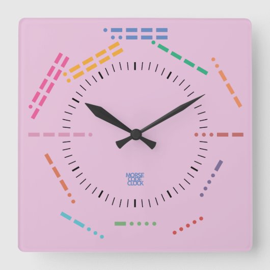 NUMBERS CODE MORSE CLOCK BY MASANSER PIXELAT VIERKANTE KLOK (Voorkant)
