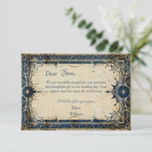 Numenorean koninklijk huwelijk bedankkaart (Staand voorkant)