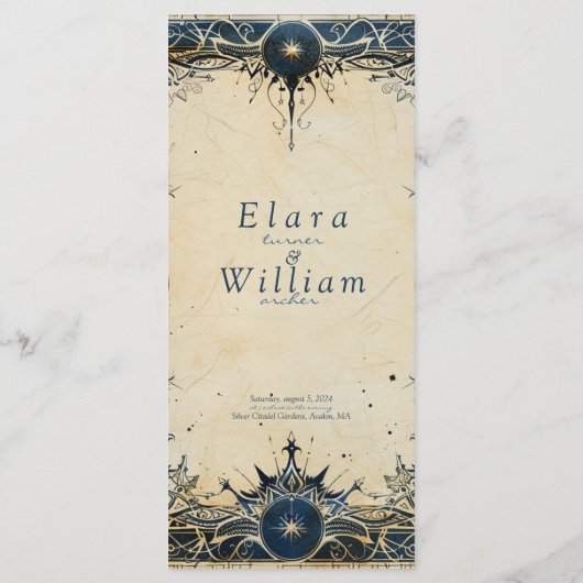 Numenorean koninklijk huwelijk menu (Achterkant)