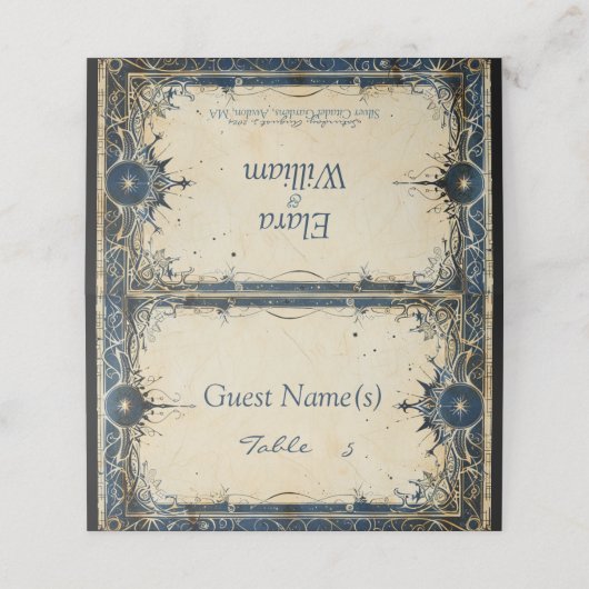 Numenorean koninklijk huwelijk plaatskaartje (Buitenkant ongevouwen)