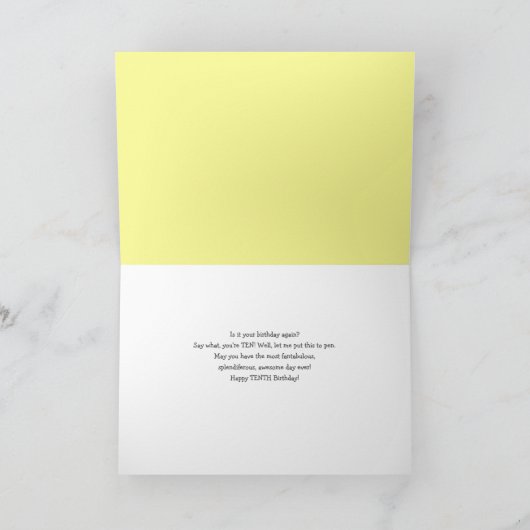 Numeral 10 Candle Animals Verjaardag Kaart (Binnen)