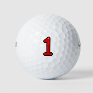 Numeral 1, one, 1 year, number 1, number one golfballen