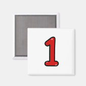 Numeral 1, one, 1 year, number 1, number one magneet (Voorkant / Achterkant)