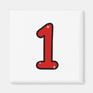 Numeral 1, one, 1 year, number 1, number one magneet