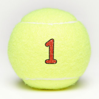 Numeral 1, one, 1 year, number 1, number one tennisballen
