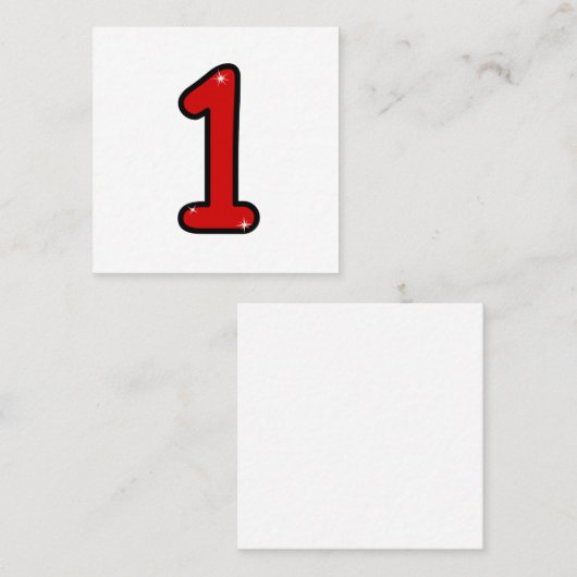 Numeral 1, one, 1 year, number 1, number one vierkante visitekaartje (Voorkant / Achterkant)