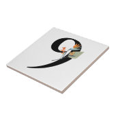 Numeral 9 Tropical Flowers Keramische Tegel Tegeltje (Zijkant)