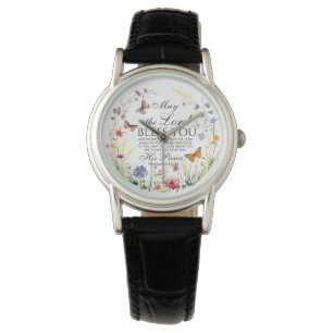 Numeri 6:24-26 De Heer zegene u de wilde bloem Horloge