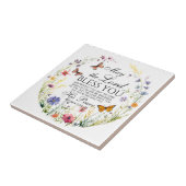 Numeri 6:24-26 De Heer zegene u de wilde bloem Tegeltje (Zijkant)