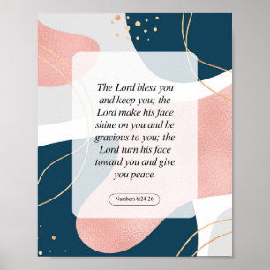 Numeri 6:24-26 De HEERE zegene u en behoede u Poster