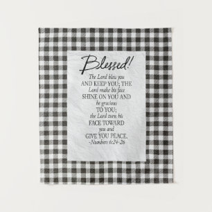 Numeri 6:24-26 De Heere zegene u Neutrale Vintage Wandkleed