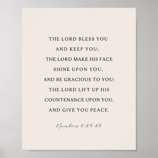 Numeri 6:24-26 De Heere zegene u Poster (Voorkant)