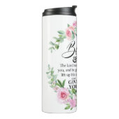 Numeri 6:24-26 De Here zegene u het Bijbelse Roos Thermosbeker (Gedraaid links)