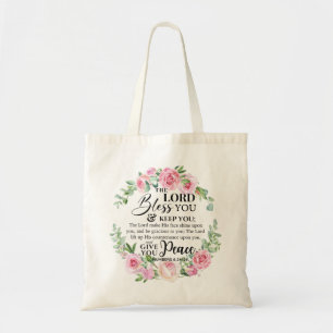 Numeri 6:24-26 De Here zegene u het Bijbelse Roos Tote Bag