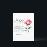 Numeri 6:24-26 De Here zegene u Roos Briefkaart<br><div class="desc">De Heer zegene u en bewaar u; de Heer laat Zijn aangezicht op u schijnen en wees genadig voor u; de Heer heft Zijn aangezicht op u op en geeft u vrede. - Numeri 6:24-26 Bijbelse Schrift met één Roos bloemontwerp.</div>