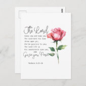 Numeri 6:24-26 De Here zegene u Roos Briefkaart (Voorkant / Achterkant)