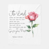 Numeri 6:24-26 De Here zegene u Roos Fleece Deken (Voorkant)