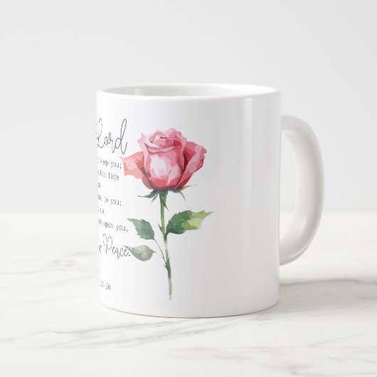 Numeri 6:24-26 De Here zegene u Roos Grote Koffiekop (Voorkant rechts)