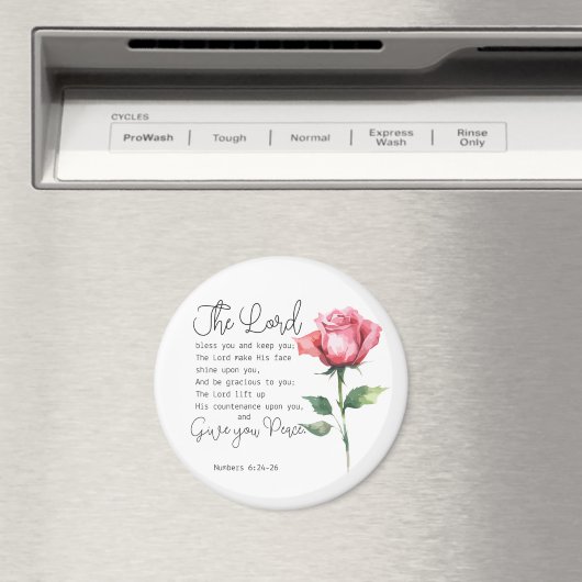 Numeri 6:24-26 De Here zegene u Roos Magneet (Insitu (Vaatwasser))