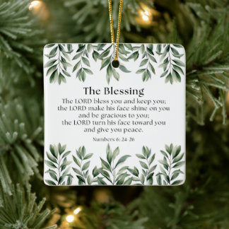 Numeri 6:24-26 Moge de Heer u Zegenen en Behoeden Keramisch Ornament