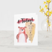 Numeri 6:24 6 Vandaag Waterverf Beer Kaart (Gele Bloem)