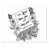 Numeri 6:24 De Heer zegene u Bloemenboek Rubberstempel (Afrduk)